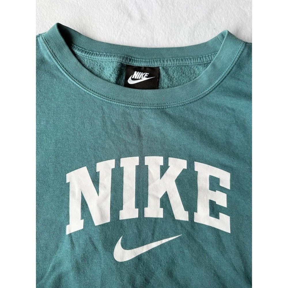 Nike Sweatshirt Men 2X Green Crew Neck Big Logo Pullover Casual Long Sleeve - Picture 3 of 13